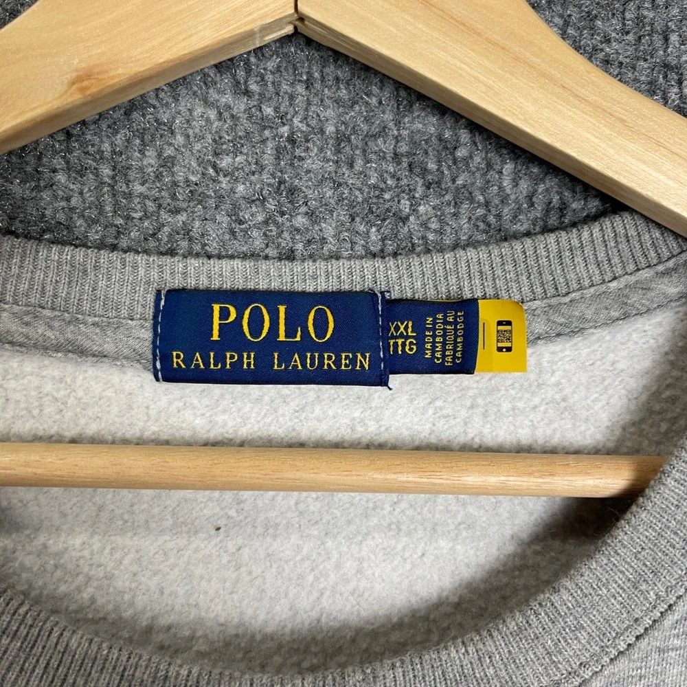 Polo Ralph Lauren Ski Bear Graphic Pullover Sweatshirt Mens XXL Gray Excellent